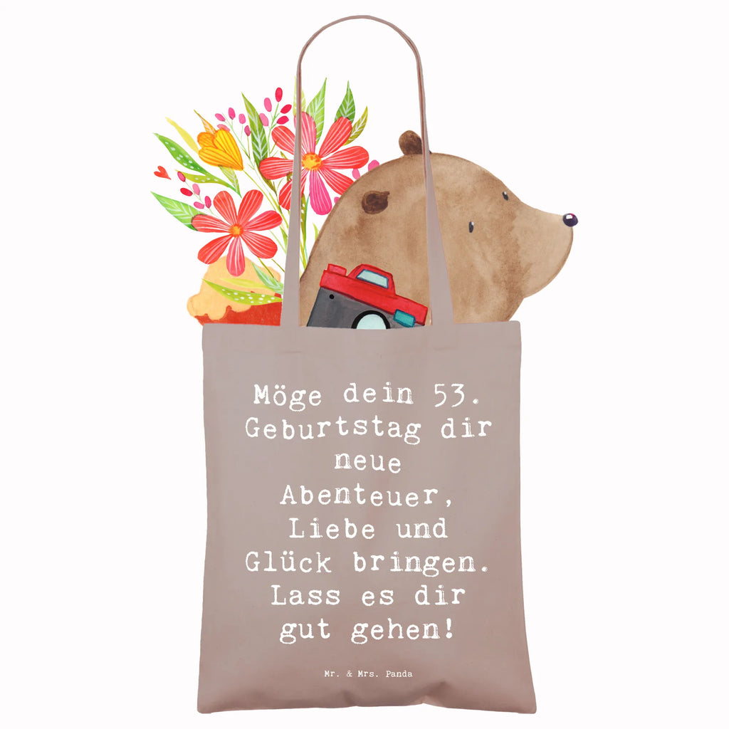 Tote bag Saying Möge dein 53. Geburtstag dir neue Abenteuer, Liebe und Glück bringen. Lass es dir gut gehen! Beuteltasche, Beutel, Einkaufstasche, Jutebeutel, Stoffbeutel, Tasche, Shopper, Umhängetasche, Strandtasche, Schultertasche, Stofftasche, Tragetasche, Badetasche, Jutetasche, Einkaufstüte, Laptoptasche, Geburtstag, Geburtstagsgeschenk, Geschenk