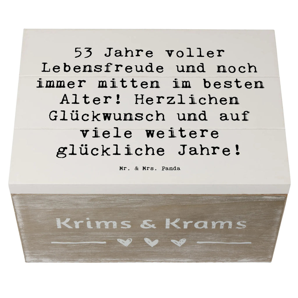 Holzkiste Spruch 53. Geburtstag Freude XXL, Truhe, Holzkiste, Schatulle, Erinnerungskiste, Geschenkbox, Kiste, Aufbewahrungsbox, Geschenkdose, Erinnerungsbox, Dekokiste, Schatzkiste, Geburtstag, Geburtstagsgeschenk, Geschenk
