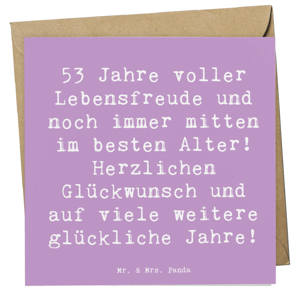 Deluxe Card Saying 53 Jahre voller Lebensfreude und noch immer mitten im besten Alter! Herzlichen Glückwunsch und auf viele weitere glückliche Jahre! Karte, Geburtstagskarte, Hochwertige Klappkarte, Glückwunschkarte, Hochzeitskarte, Einladungskarte, Grußkarte, Klappkarte, Hochwertige Grußkarte, Geburtstag, Geburtstagsgeschenk, Geschenk