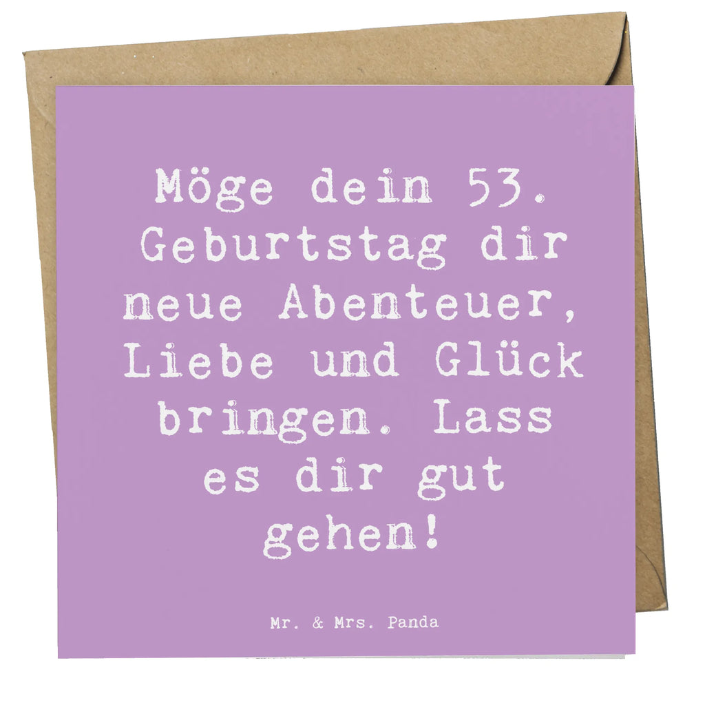 Deluxe Karte Spruch 53. Geburtstag Abenteuer Klappkarte, Karte, quadratische karte, Geburtstagskarte, Geschenkkarte, Hochwertige Grußkarte, Hochwertige Klappkarte, weihnachtskarte, Gutscheinkarte, Grußkarte, Einladungskarte, abschiedskarte, Hochzeitskarte, Glückwunschkarte, geburtskarte, sprüche karten, Dankeskarte, lustige karten, Geschenk, Geburtstag, Geburtstagsgeschenk