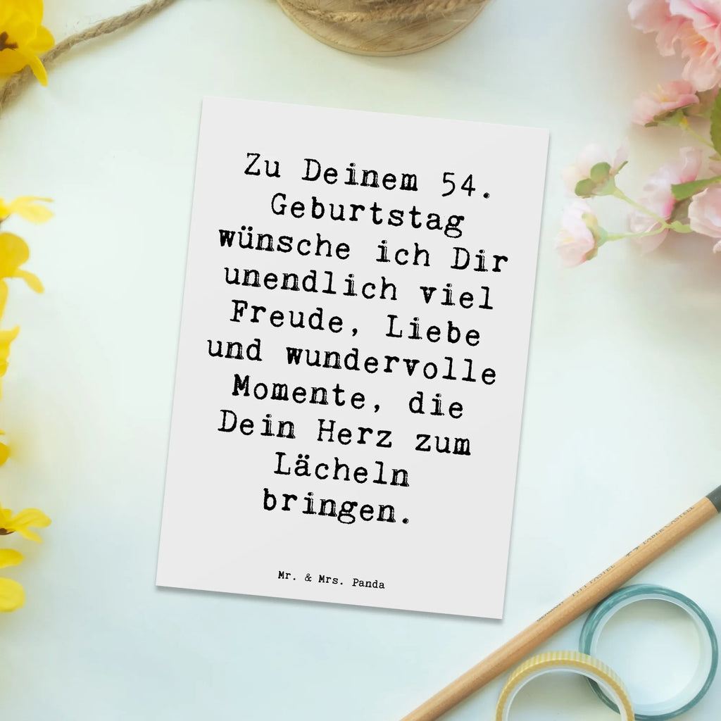 Postcard Saying Zu Deinem 54. Geburtstag wünsche ich Dir unendlich viel Freude, Liebe und wundervolle Momente, die Dein Herz zum Lächeln bringen. Karte, Einladungskarte, Ansichtskarten, Dankeskarte, Einladung, Postkarte, Ansichtskarte, Grußkarte, Einladungskarten Geburtstag, Geschenkkarte, Geburtstagskarte, Einladung Geburtstag, Geburtstag, Geburtstagsgeschenk, Geschenk