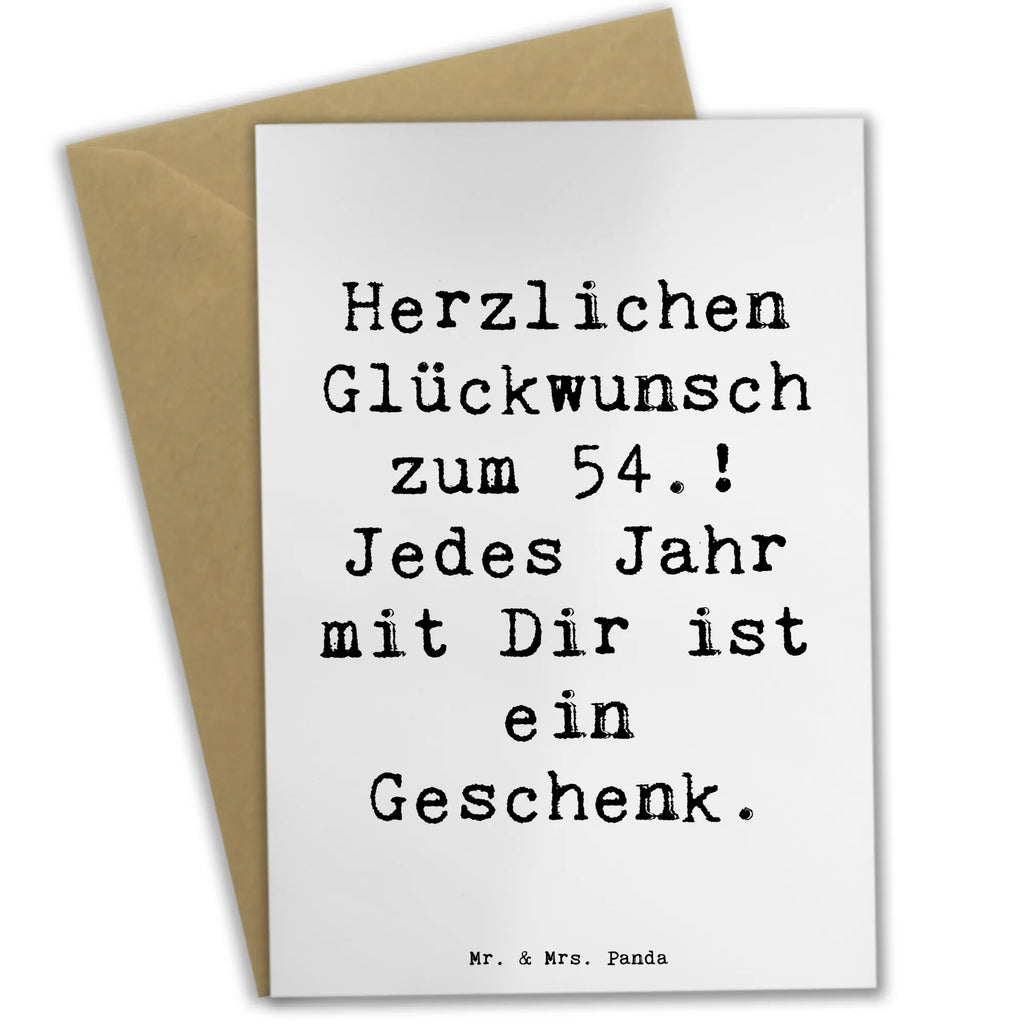 Greetings card Saying Herzlichen Glückwunsch zum 54.! Jedes Jahr mit Dir ist ein Geschenk. Geburtstagskarte, Glückwunschkarte, Einladungskarte, Karte, Grußkarte, Ansichtskarten, Klappkarte, Hochzeitskarte, Geburtstag, Geburtstagsgeschenk, Geschenk