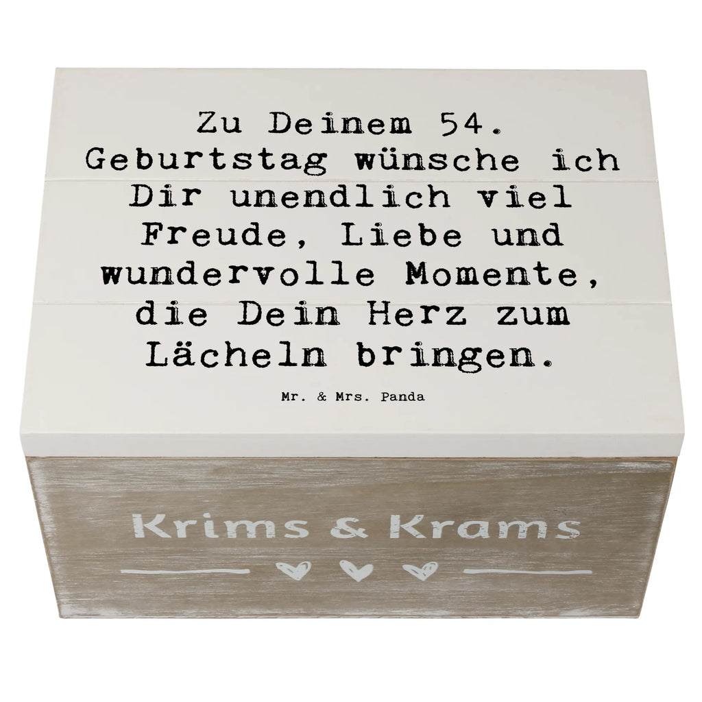 Wooden chest Saying Zu Deinem 54. Geburtstag wünsche ich Dir unendlich viel Freude, Liebe und wundervolle Momente, die Dein Herz zum Lächeln bringen. Kiste, Geschenkbox, Truhe, Geschenkdose, Schatzkiste, Erinnerungsbox, Erinnerungskiste, Holzkiste, Schatulle, XXL, Dekokiste, Aufbewahrungsbox, Geburtstag, Geburtstagsgeschenk, Geschenk