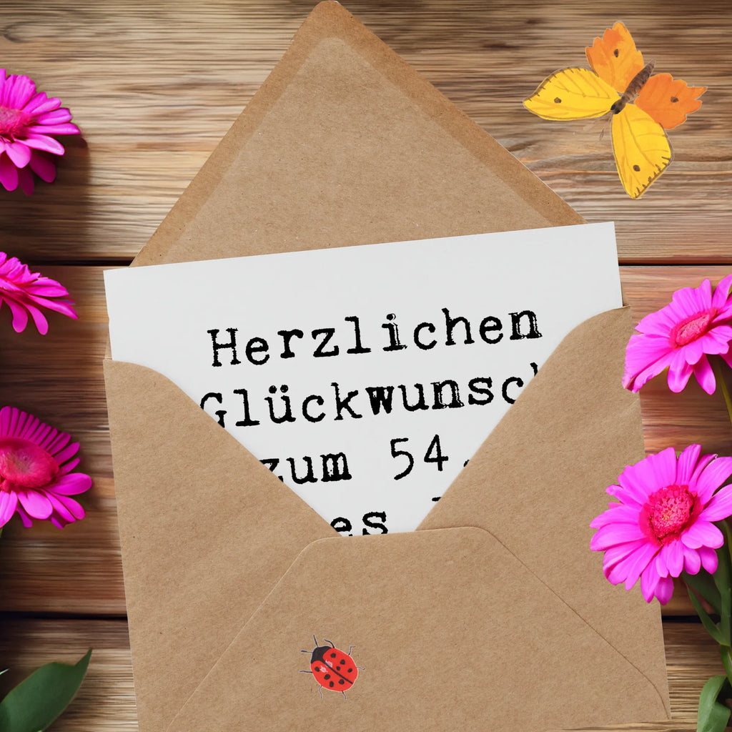 Deluxe Card Saying Herzlichen Glückwunsch zum 54.! Jedes Jahr mit Dir ist ein Geschenk. Grußkarte, Klappkarte, Hochzeitskarte, Geburtstagskarte, Karte, Hochwertige Klappkarte, Hochwertige Grußkarte, Glückwunschkarte, Einladungskarte, Geburtstag, Geburtstagsgeschenk, Geschenk