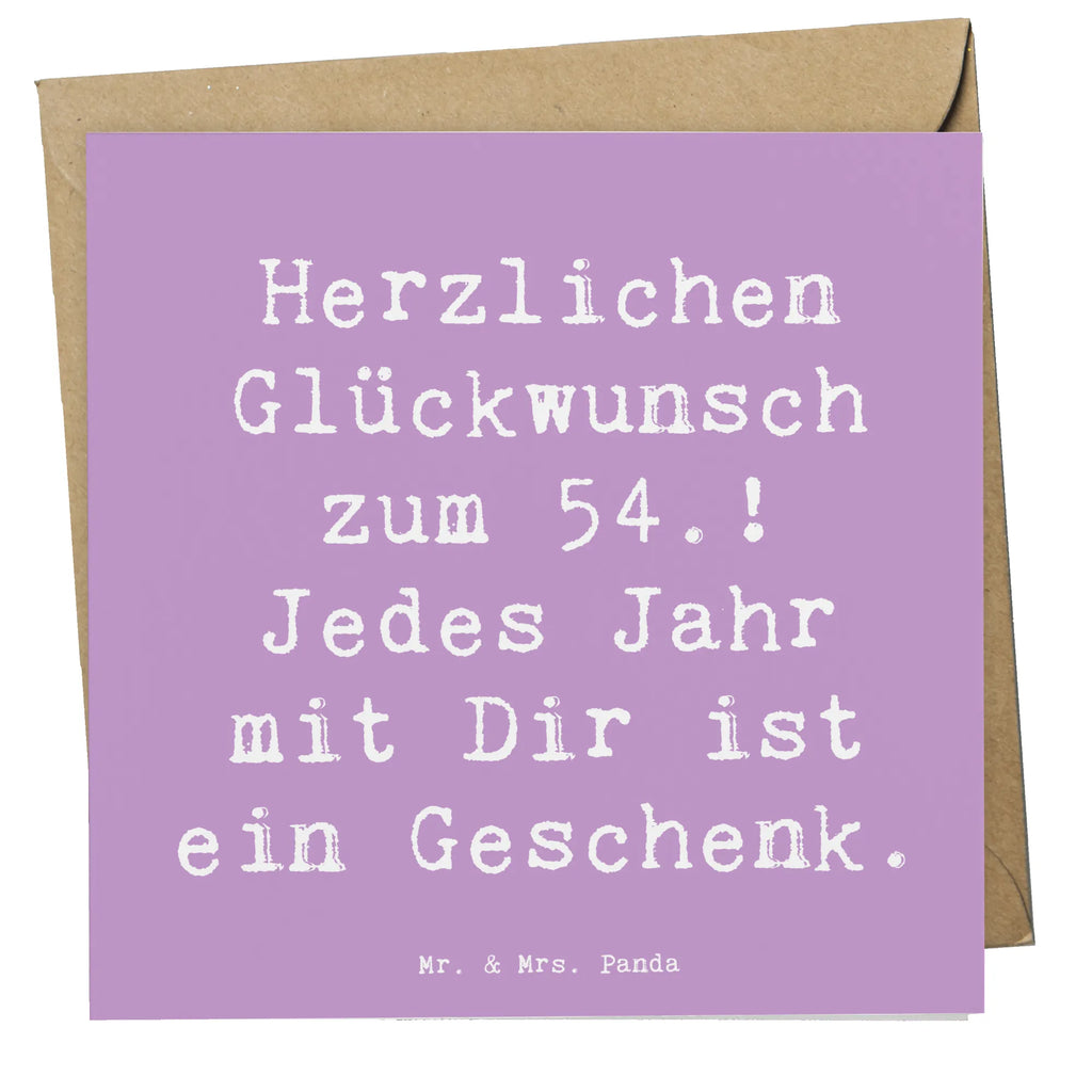 Deluxe Card Saying Herzlichen Glückwunsch zum 54.! Jedes Jahr mit Dir ist ein Geschenk. Grußkarte, Klappkarte, Hochzeitskarte, Geburtstagskarte, Karte, Hochwertige Klappkarte, Hochwertige Grußkarte, Glückwunschkarte, Einladungskarte, Geburtstag, Geburtstagsgeschenk, Geschenk