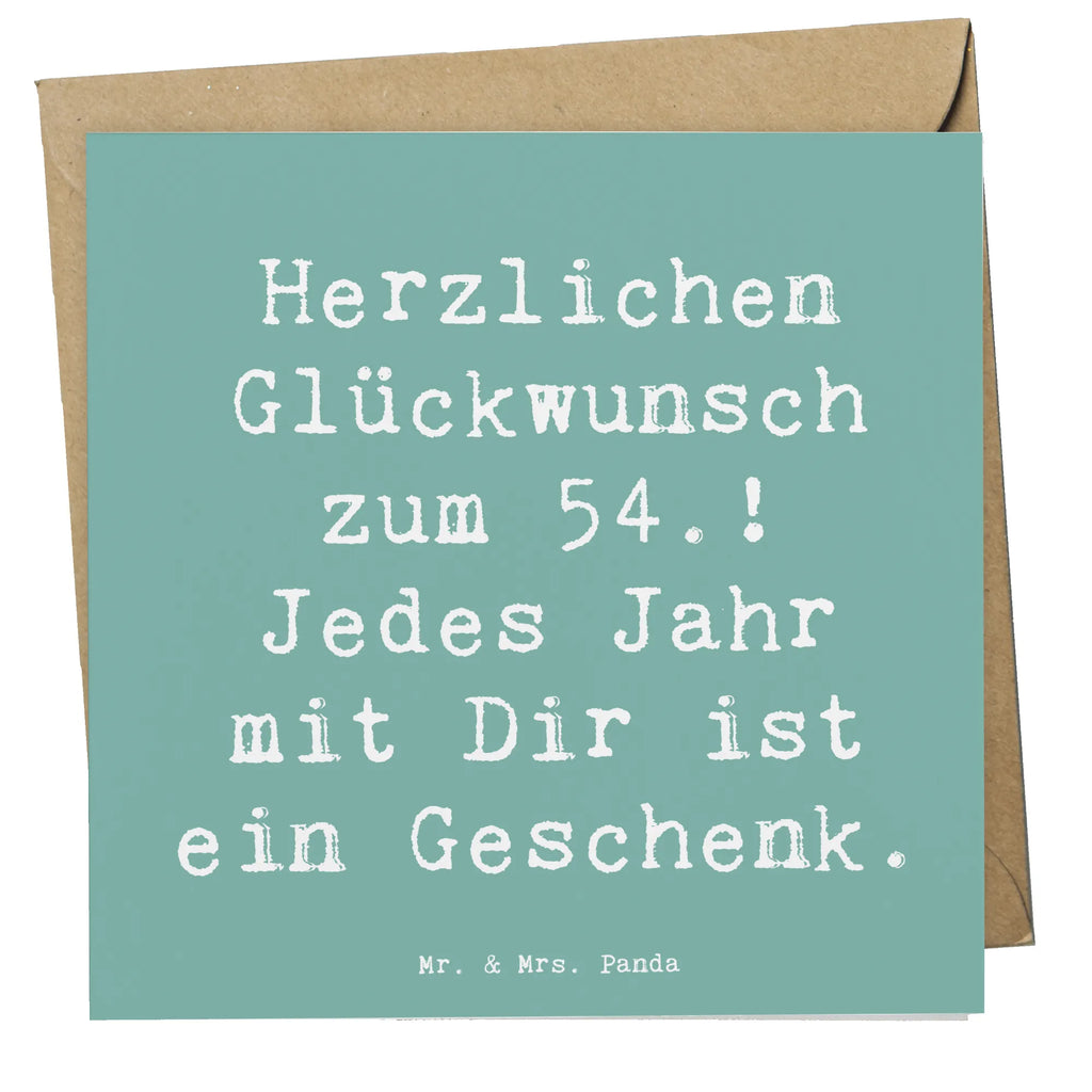 Deluxe Card Saying Herzlichen Glückwunsch zum 54.! Jedes Jahr mit Dir ist ein Geschenk. Grußkarte, Klappkarte, Hochzeitskarte, Geburtstagskarte, Karte, Hochwertige Klappkarte, Hochwertige Grußkarte, Glückwunschkarte, Einladungskarte, Geburtstag, Geburtstagsgeschenk, Geschenk