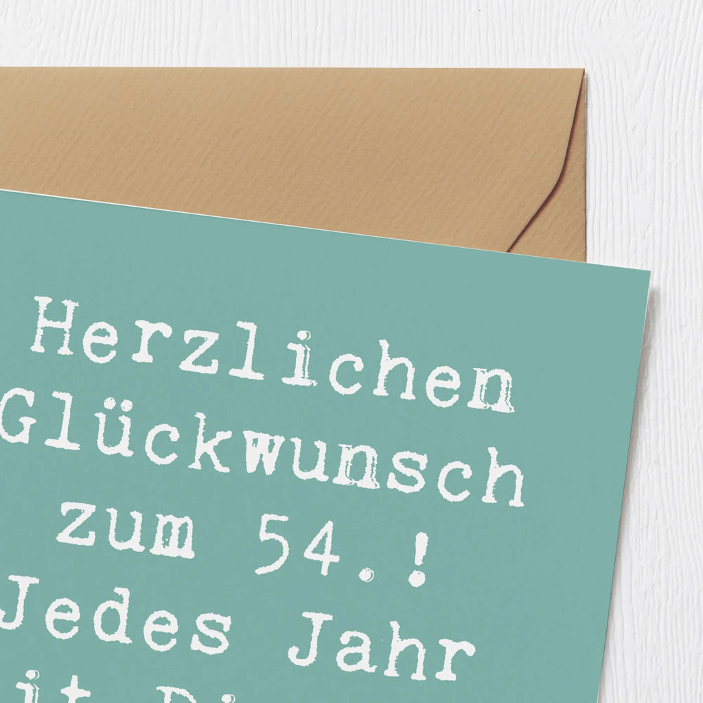 Deluxe Card Saying Herzlichen Glückwunsch zum 54.! Jedes Jahr mit Dir ist ein Geschenk. Grußkarte, Klappkarte, Hochzeitskarte, Geburtstagskarte, Karte, Hochwertige Klappkarte, Hochwertige Grußkarte, Glückwunschkarte, Einladungskarte, Geburtstag, Geburtstagsgeschenk, Geschenk