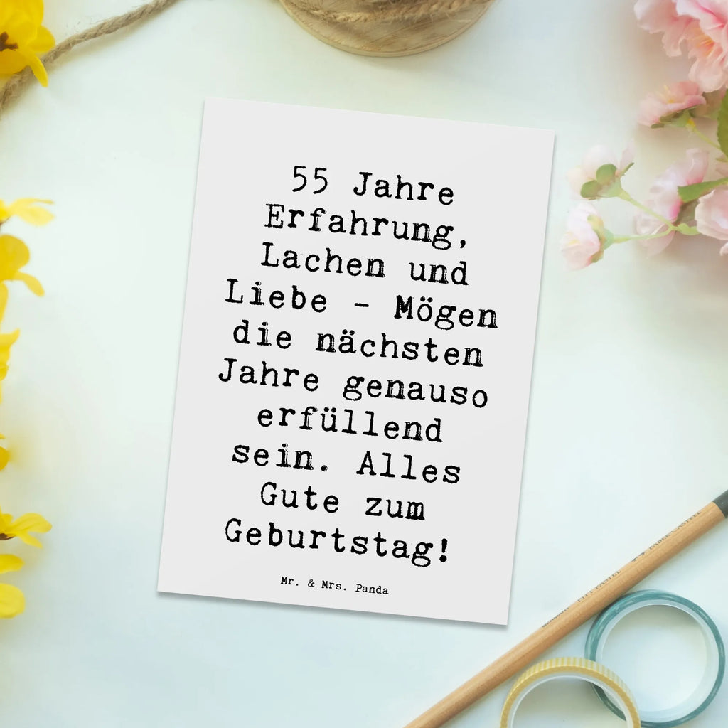 Postcard Saying 55 Jahre Erfahrung, Lachen und Liebe - Mögen die nächsten Jahre genauso erfüllend sein. Alles Gute zum Geburtstag! Grußkarte, Karte, Einladungskarten Geburtstag, Dankeskarte, Einladung, Einladungskarte, Einladung Geburtstag, Geburtstagskarte, Ansichtskarten, Postkarte, Ansichtskarte, Geschenkkarte, Geburtstag, Geburtstagsgeschenk, Geschenk