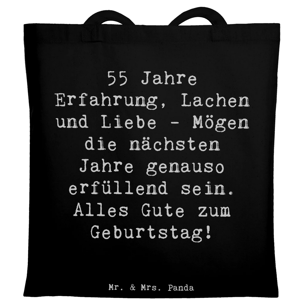 Tote bag Saying 55 Jahre Erfahrung, Lachen und Liebe - Mögen die nächsten Jahre genauso erfüllend sein. Alles Gute zum Geburtstag! Beuteltasche, Beutel, Einkaufstasche, Jutebeutel, Stoffbeutel, Tasche, Shopper, Umhängetasche, Strandtasche, Schultertasche, Stofftasche, Tragetasche, Badetasche, Jutetasche, Einkaufstüte, Laptoptasche, Geburtstag, Geburtstagsgeschenk, Geschenk