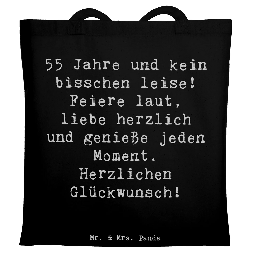 Tote bag Saying 55 Jahre und kein bisschen leise! Feiere laut, liebe herzlich und genieße jeden Moment. Herzlichen Glückwunsch! Beuteltasche, Beutel, Einkaufstasche, Jutebeutel, Stoffbeutel, Tasche, Shopper, Umhängetasche, Strandtasche, Schultertasche, Stofftasche, Tragetasche, Badetasche, Jutetasche, Einkaufstüte, Laptoptasche, Geburtstag, Geburtstagsgeschenk, Geschenk