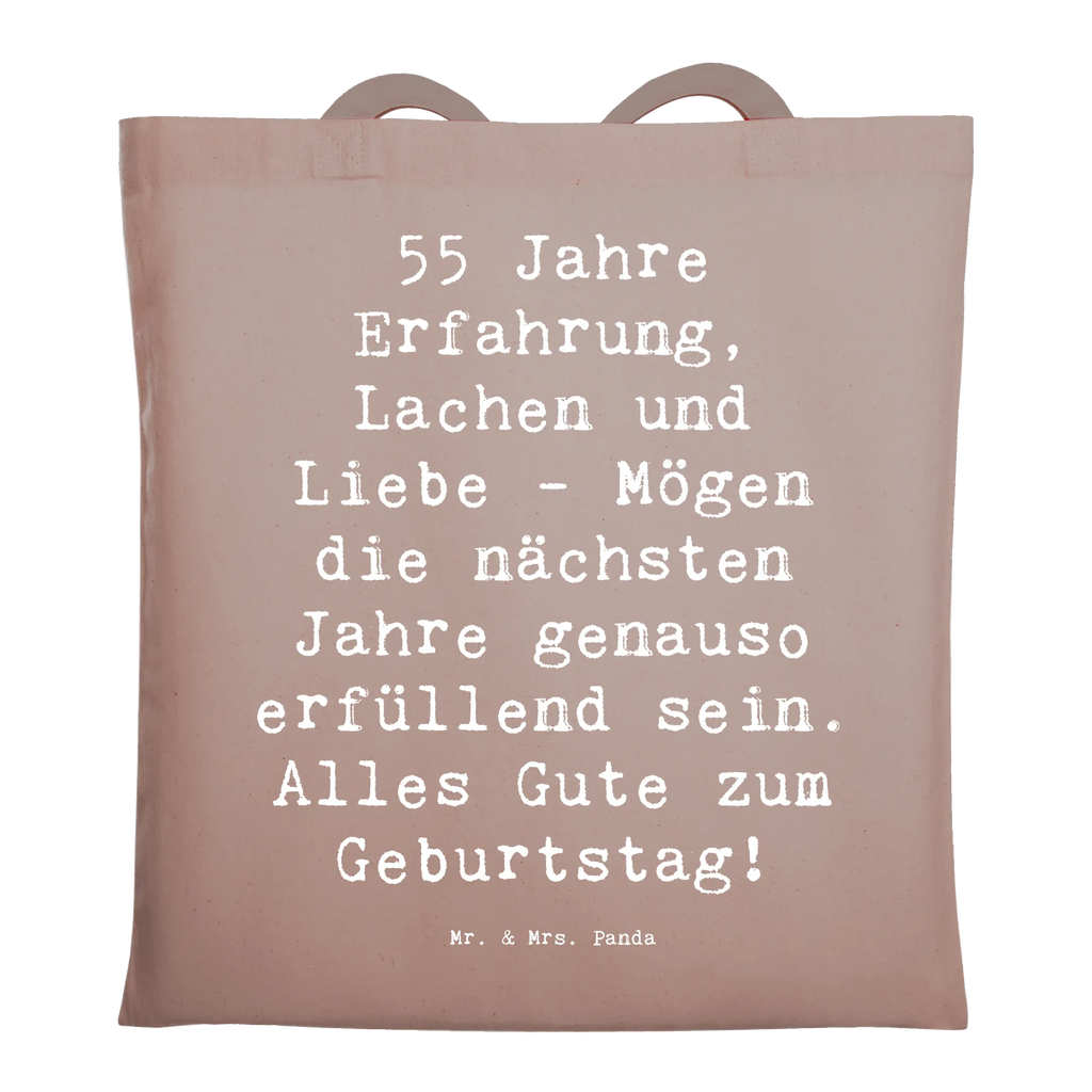 Tote bag Saying 55 Jahre Erfahrung, Lachen und Liebe - Mögen die nächsten Jahre genauso erfüllend sein. Alles Gute zum Geburtstag! Beuteltasche, Beutel, Einkaufstasche, Jutebeutel, Stoffbeutel, Tasche, Shopper, Umhängetasche, Strandtasche, Schultertasche, Stofftasche, Tragetasche, Badetasche, Jutetasche, Einkaufstüte, Laptoptasche, Geburtstag, Geburtstagsgeschenk, Geschenk