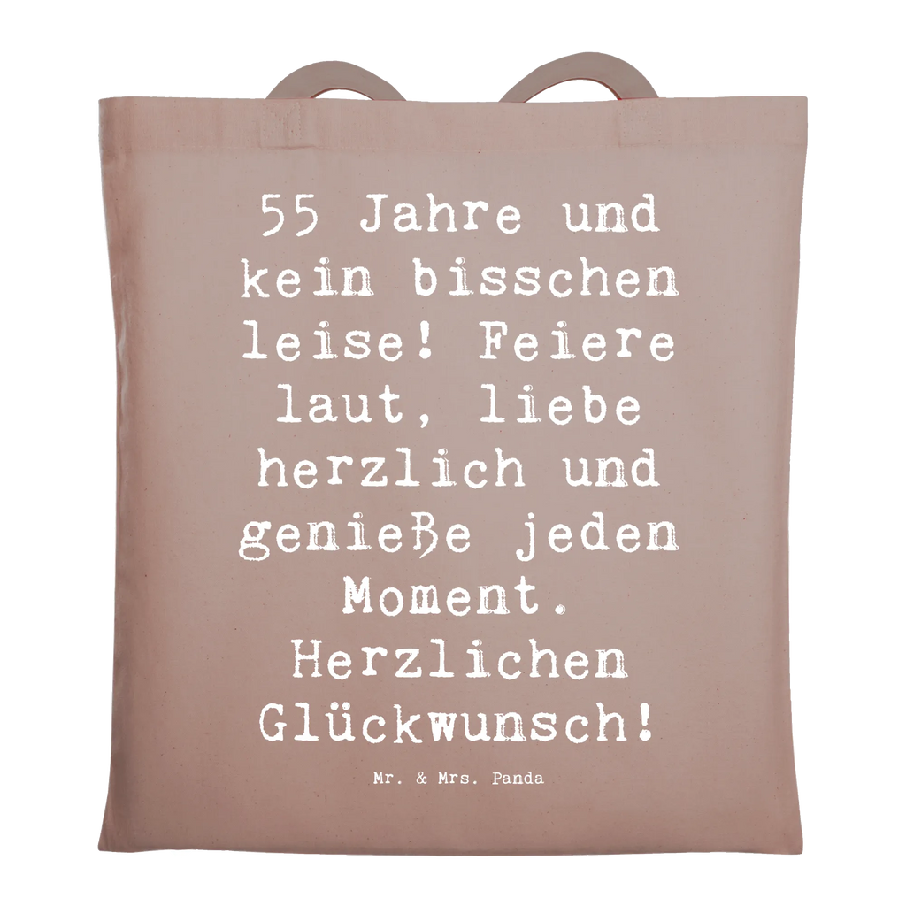 Tote bag Saying 55 Jahre und kein bisschen leise! Feiere laut, liebe herzlich und genieße jeden Moment. Herzlichen Glückwunsch! Beuteltasche, Beutel, Einkaufstasche, Jutebeutel, Stoffbeutel, Tasche, Shopper, Umhängetasche, Strandtasche, Schultertasche, Stofftasche, Tragetasche, Badetasche, Jutetasche, Einkaufstüte, Laptoptasche, Geburtstag, Geburtstagsgeschenk, Geschenk