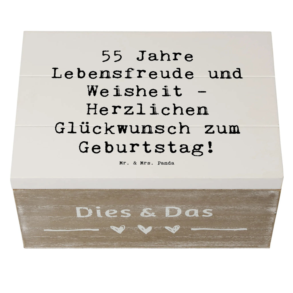 Wooden chest Saying 55 Jahre Lebensfreude und Weisheit - Herzlichen Glückwunsch zum Geburtstag! Erinnerungskiste, Holzkiste, Geschenkdose, Erinnerungsbox, Dekokiste, Truhe, Schatzkiste, Geschenkbox, Schatulle, Kiste, Aufbewahrungsbox, XXL, Geburtstag, Geburtstagsgeschenk, Geschenk