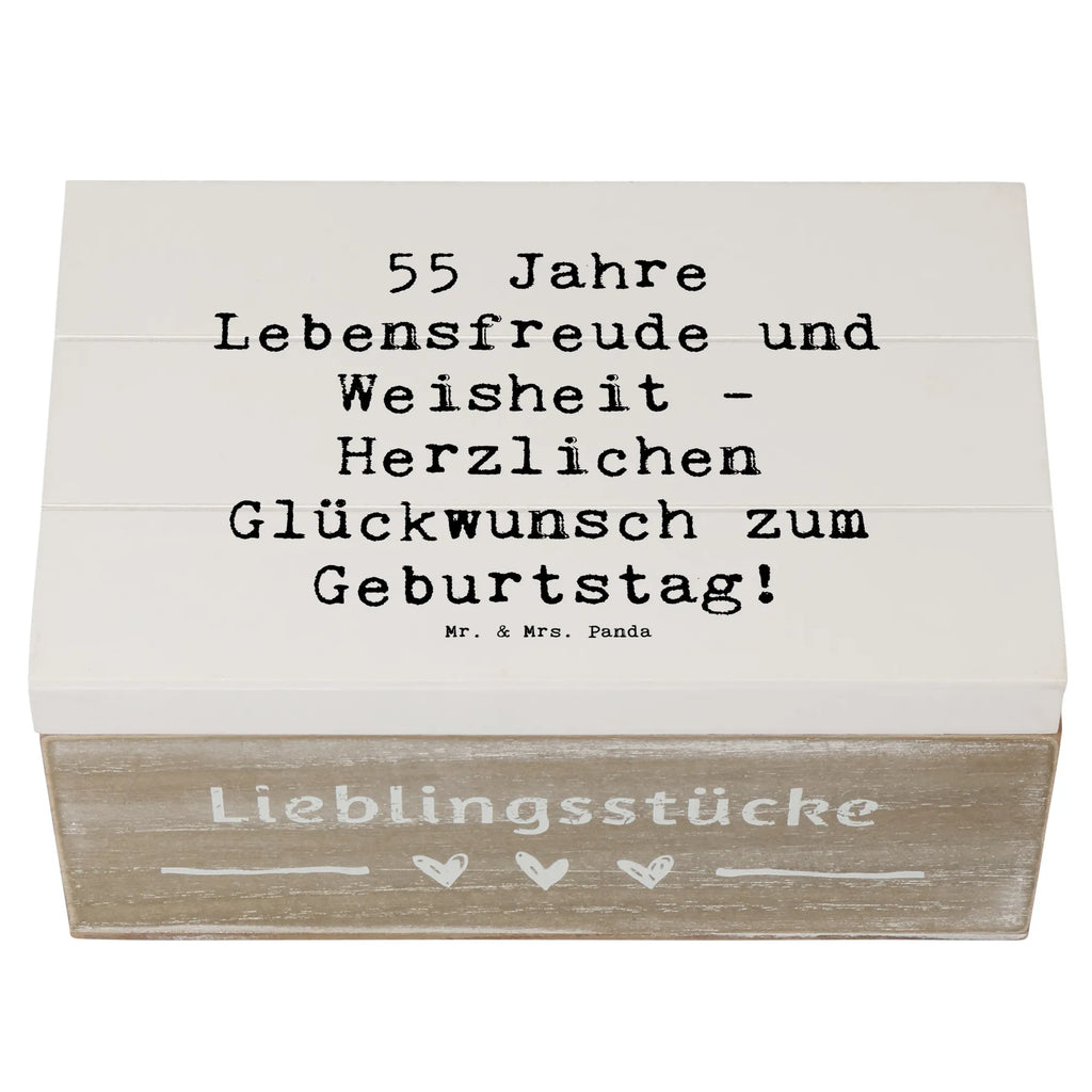 Wooden chest Saying 55 Jahre Lebensfreude und Weisheit - Herzlichen Glückwunsch zum Geburtstag! Erinnerungskiste, Holzkiste, Geschenkdose, Erinnerungsbox, Dekokiste, Truhe, Schatzkiste, Geschenkbox, Schatulle, Kiste, Aufbewahrungsbox, XXL, Geburtstag, Geburtstagsgeschenk, Geschenk