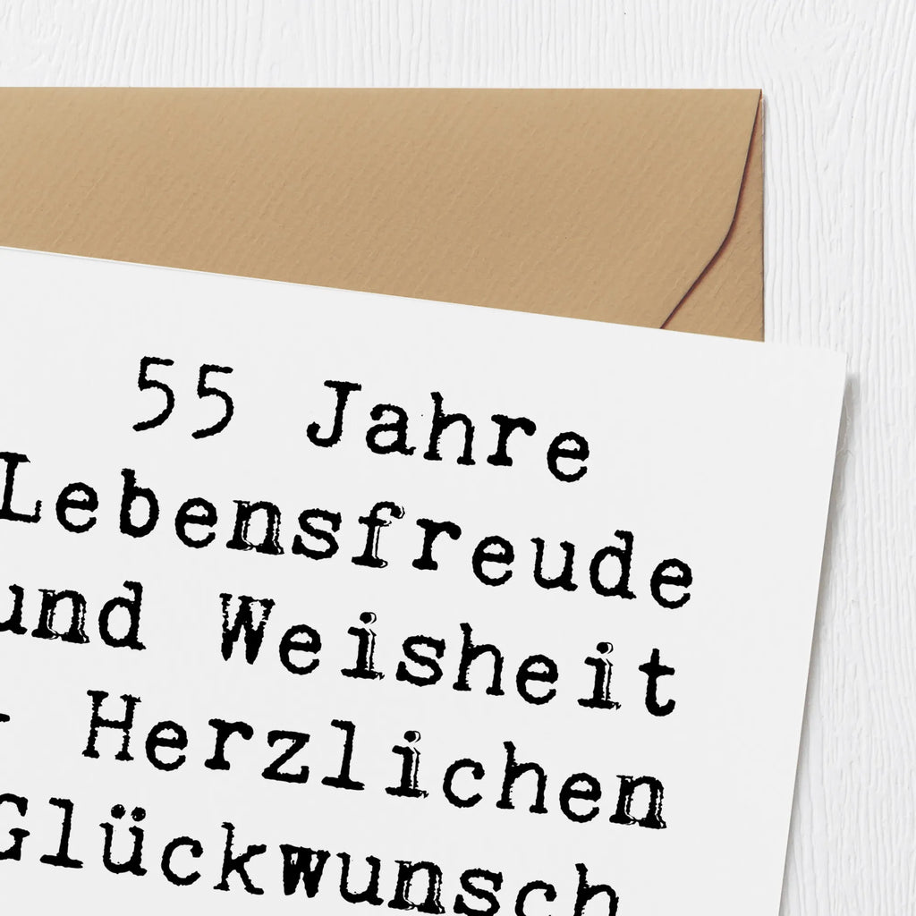 Deluxe Karte Spruch 55. Geburtstag Freude Karte, Klappkarte, Einladungskarte, Hochwertige Grußkarte, Glückwunschkarte, Hochwertige Klappkarte, Geburtstagskarte, Hochzeitskarte, Grußkarte, Geburtstag, Geburtstagsgeschenk, Geschenk