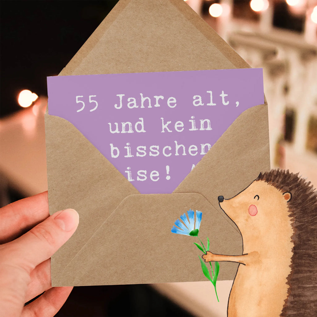 Deluxe Card Saying 55 Jahre alt, und kein bisschen leise! Auf viele weitere glückliche und gesunde Jahre! Hochwertige Grußkarte, Klappkarte, Geburtstagskarte, Glückwunschkarte, Hochwertige Klappkarte, Karte, Einladungskarte, Grußkarte, Hochzeitskarte, Geburtstag, Geburtstagsgeschenk, Geschenk