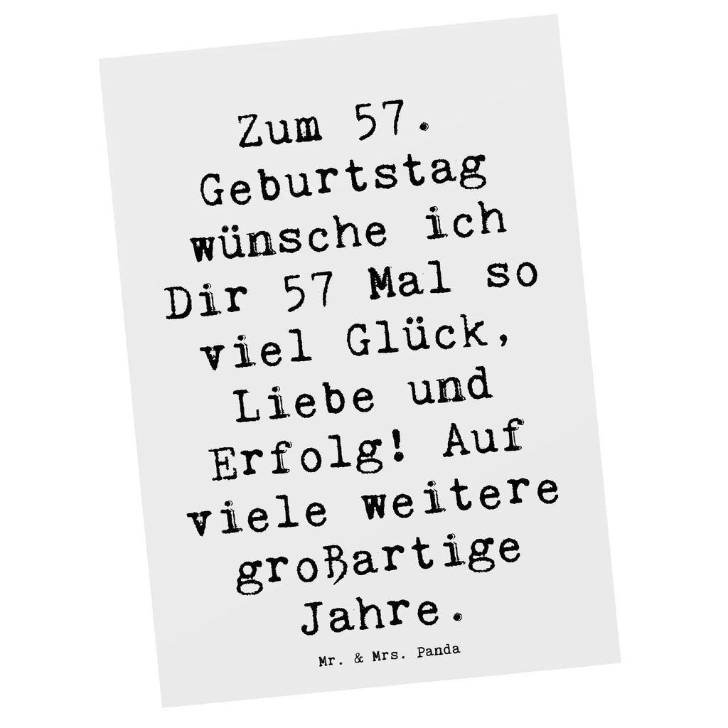 Postkarte Spruch 57. Geburtstag Glück Ansichtskarte, Dankeskarte, Ansichtskarten, Einladung, Einladungskarte, Geschenkkarte, Postkarte, Geburtstagskarte, Karte, Grußkarte, Einladung Geburtstag, Einladungskarten Geburtstag, Geburtstag, Geburtstagsgeschenk, Geschenk