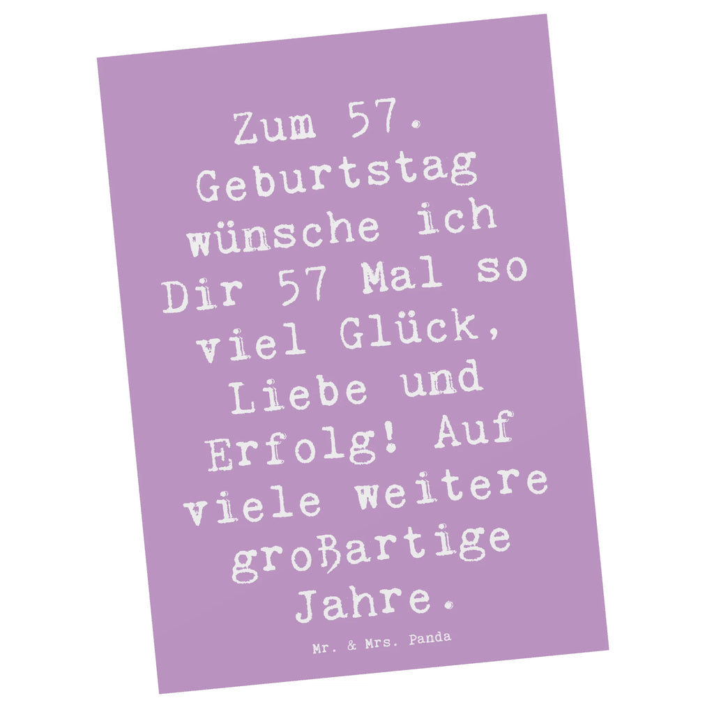 Postkarte Spruch 57. Geburtstag Glück Ansichtskarte, Dankeskarte, Ansichtskarten, Einladung, Einladungskarte, Geschenkkarte, Postkarte, Geburtstagskarte, Karte, Grußkarte, Einladung Geburtstag, Einladungskarten Geburtstag, Geburtstag, Geburtstagsgeschenk, Geschenk