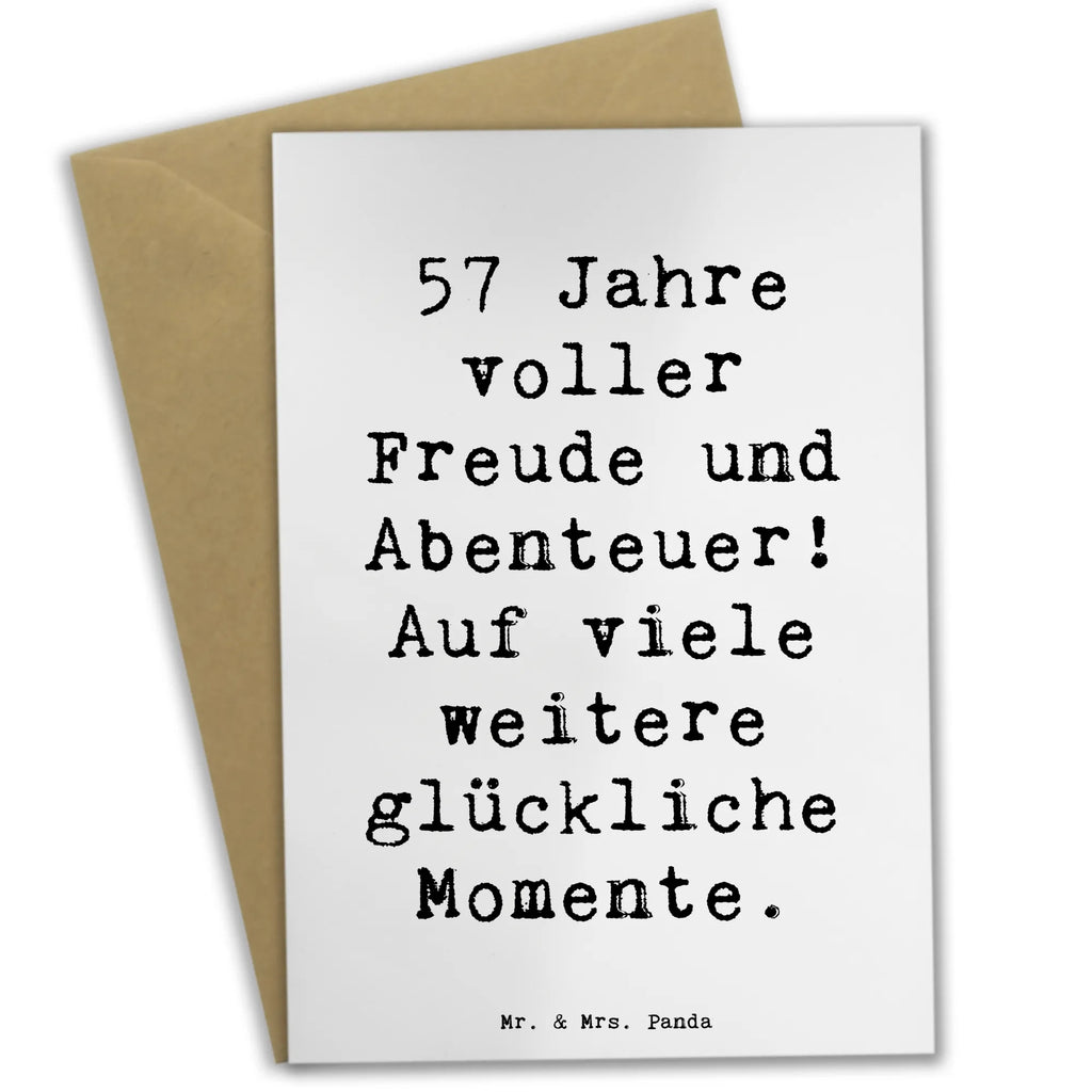 Grußkarte Spruch 57. Geburtstag Freude Karte, Grußkarte, Ansichtskarten, Geburtstagskarte, Glückwunschkarte, Hochzeitskarte, Einladungskarte, Klappkarte, Geburtstag, Geburtstagsgeschenk, Geschenk