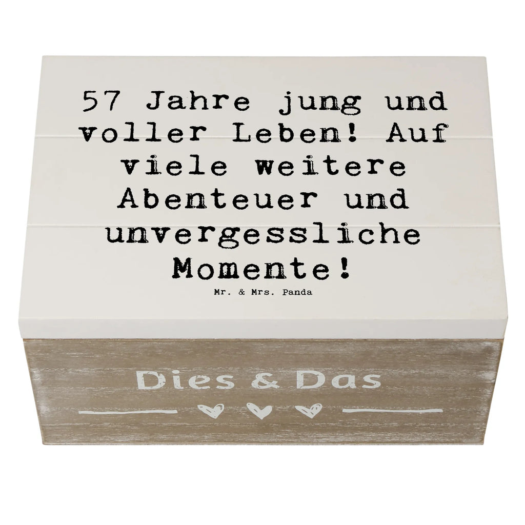 Wooden chest Saying 57 Jahre jung und voller Leben! Auf viele weitere Abenteuer und unvergessliche Momente! XXL, Dekokiste, Schatzkiste, Erinnerungsbox, Erinnerungskiste, Truhe, Holzkiste, Geschenkdose, Aufbewahrungsbox, Schatulle, Kiste, Geschenkbox, Geburtstag, Geburtstagsgeschenk, Geschenk