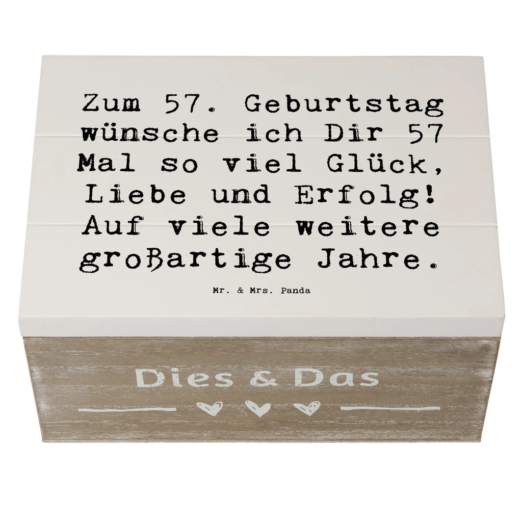 Holzkiste Spruch 57. Geburtstag Glück Erinnerungsbox, Schatulle, Erinnerungskiste, XXL, Kiste, Dekokiste, Geschenkbox, Holzkiste, Aufbewahrungsbox, Schatzkiste, Truhe, Geschenkdose, Geburtstag, Geburtstagsgeschenk, Geschenk
