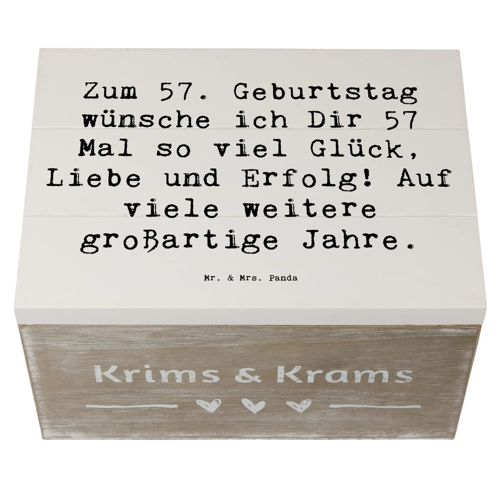 Holzkiste Spruch 57. Geburtstag Glück Erinnerungsbox, Schatulle, Erinnerungskiste, XXL, Kiste, Dekokiste, Geschenkbox, Holzkiste, Aufbewahrungsbox, Schatzkiste, Truhe, Geschenkdose, Geburtstag, Geburtstagsgeschenk, Geschenk