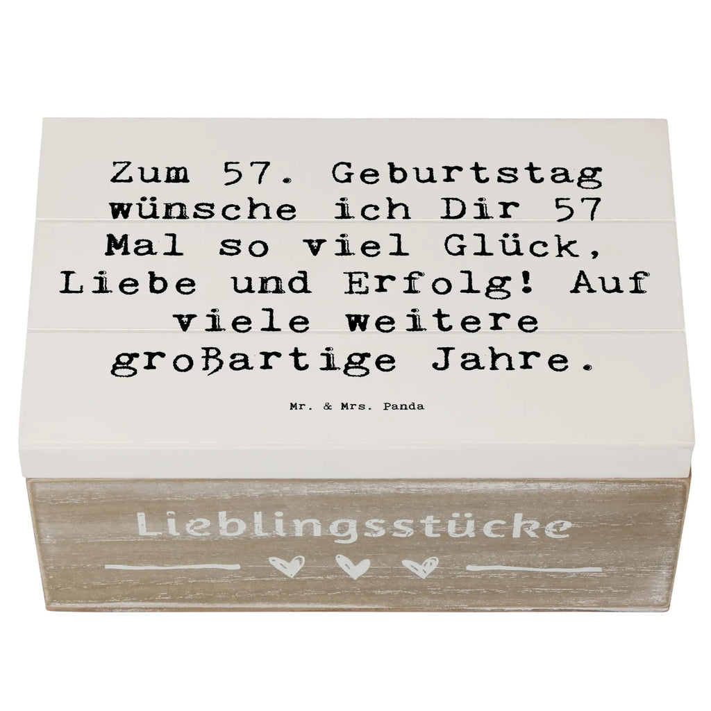 Holzkiste Spruch 57. Geburtstag Glück Erinnerungsbox, Schatulle, Erinnerungskiste, XXL, Kiste, Dekokiste, Geschenkbox, Holzkiste, Aufbewahrungsbox, Schatzkiste, Truhe, Geschenkdose, Geburtstag, Geburtstagsgeschenk, Geschenk