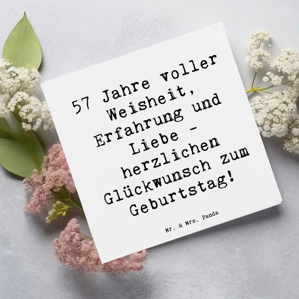 Deluxe Card Saying 57 Jahre voller Weisheit, Erfahrung und Liebe - herzlichen Glückwunsch zum Geburtstag! Einladungskarte, Glückwunschkarte, Geburtstagskarte, Karte, Hochwertige Klappkarte, Hochzeitskarte, Klappkarte, Hochwertige Grußkarte, Grußkarte, Geburtstag, Geburtstagsgeschenk, Geschenk