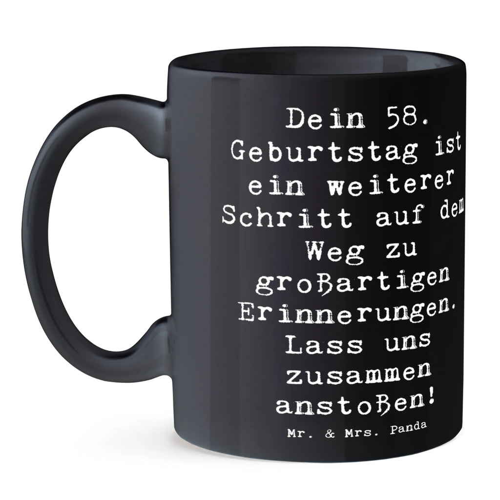 Tasse Spruch 58. Geburtstag Erinnerungen Bürotasse, Teetasse, Keramiktasse, Geschenktasse, Tasse, Kaffeetasse, Tasse mit Motiven, Porzellantasse, Tasse mit Zitaten, Geburtstag, Geburtstagsgeschenk, Geschenk
