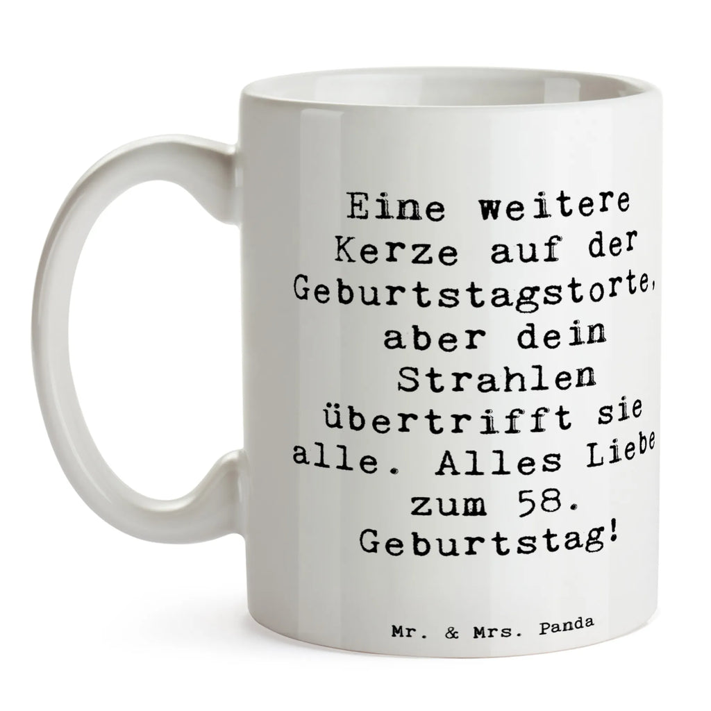 Tasse Spruch 58. Geburtstag Glanz Bürotasse, Porzellantasse, Geschenktasse, Tasse, Teetasse, Tasse mit Motiven, Kaffeetasse, Tasse mit Zitaten, Keramiktasse, Geburtstag, Geburtstagsgeschenk, Geschenk