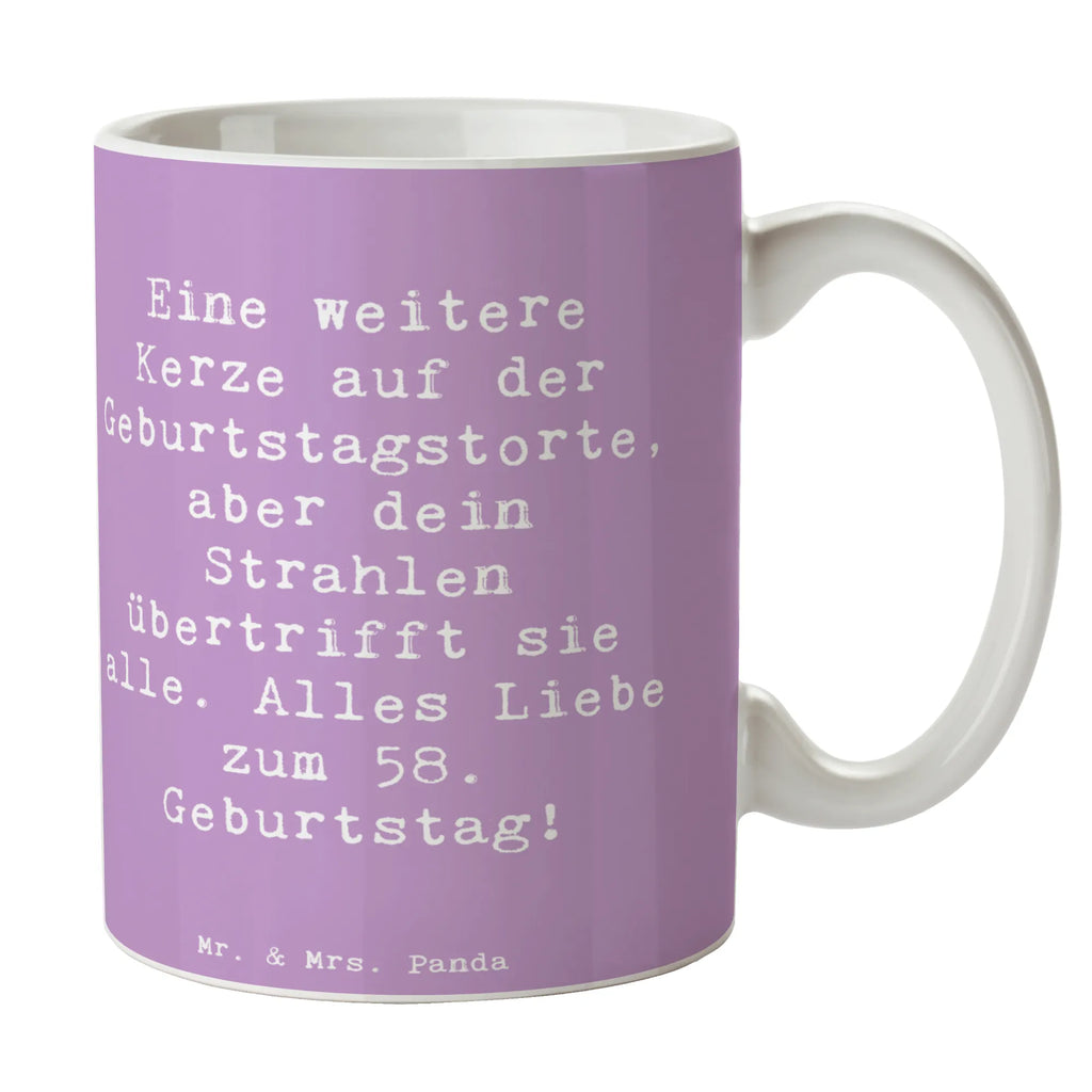 Tasse Spruch 58. Geburtstag Glanz Bürotasse, Porzellantasse, Geschenktasse, Tasse, Teetasse, Tasse mit Motiven, Kaffeetasse, Tasse mit Zitaten, Keramiktasse, Geburtstag, Geburtstagsgeschenk, Geschenk