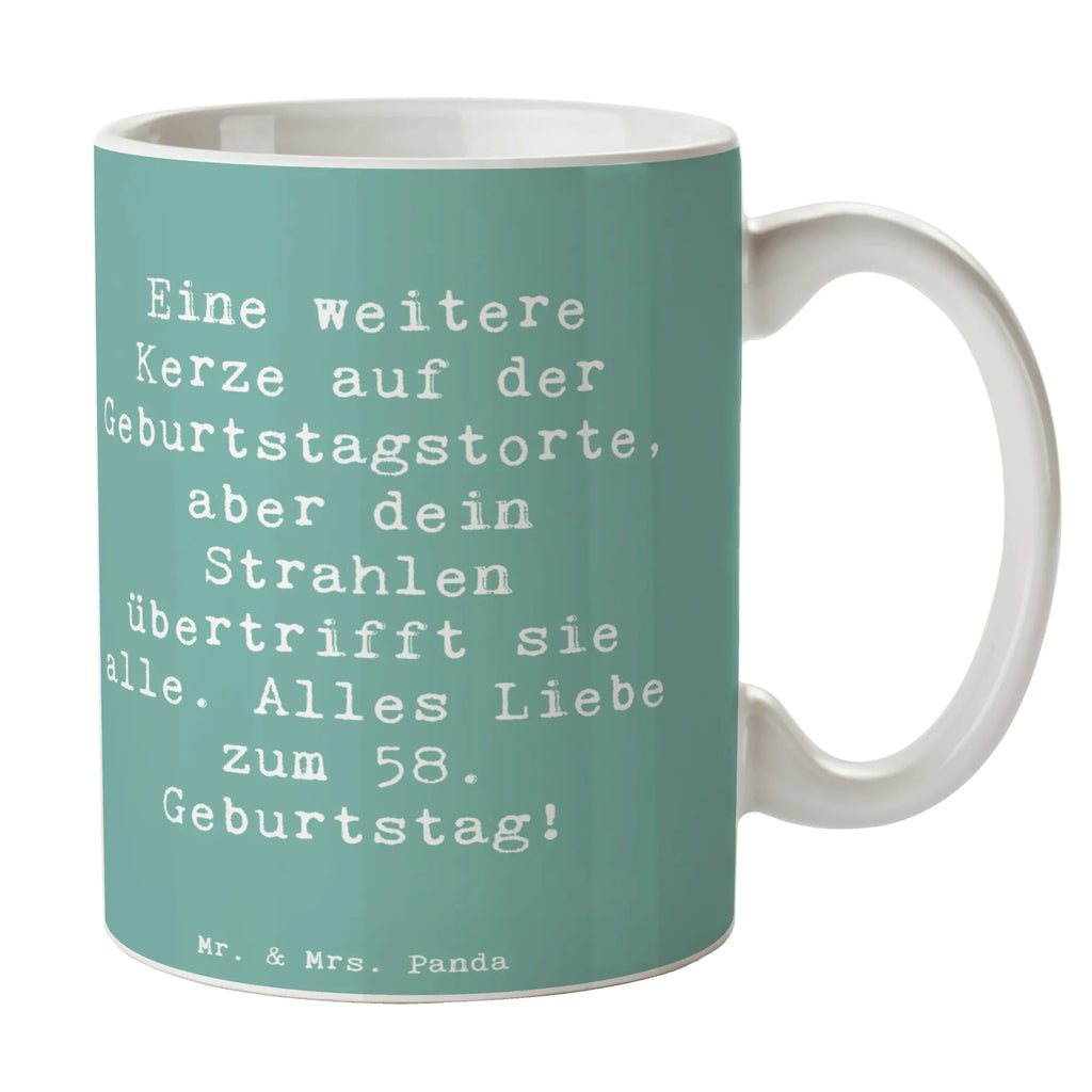 Tasse Spruch 58. Geburtstag Glanz Bürotasse, Porzellantasse, Geschenktasse, Tasse, Teetasse, Tasse mit Motiven, Kaffeetasse, Tasse mit Zitaten, Keramiktasse, Geburtstag, Geburtstagsgeschenk, Geschenk