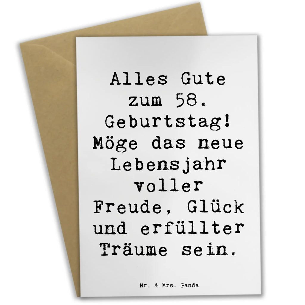 Grußkarte Spruch 58. Geburtstag Freude Grußkarte, Klappkarte, Geburtstagskarte, Hochzeitskarte, Ansichtskarten, Einladungskarte, Glückwunschkarte, Karte, Geburtstag, Geburtstagsgeschenk, Geschenk