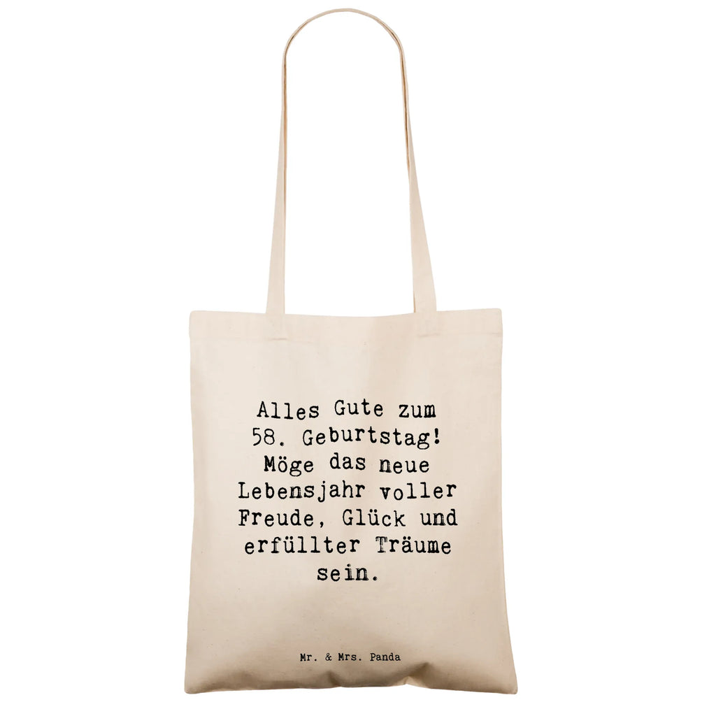 Tragetasche Spruch 58. Geburtstag Freude Jutetasche, Umhängetasche, Stofftasche, Badetasche, Jutebeutel, Shopper, Schultertasche, Stoffbeutel, Beuteltasche, Tasche, Laptoptasche, Strandtasche, Beutel, Einkaufstüte, Tragetasche, Einkaufstasche, Geburtstag, Geburtstagsgeschenk, Geschenk
