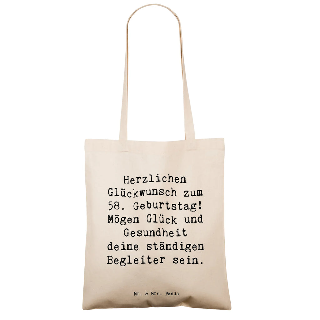 Tragetasche Spruch 58. Geburtstag Beuteltasche, Beutel, Einkaufstasche, Jutebeutel, Stoffbeutel, Tasche, Shopper, Umhängetasche, Strandtasche, Schultertasche, Stofftasche, Tragetasche, Badetasche, Jutetasche, Einkaufstüte, Laptoptasche, Geburtstag, Geburtstagsgeschenk, Geschenk