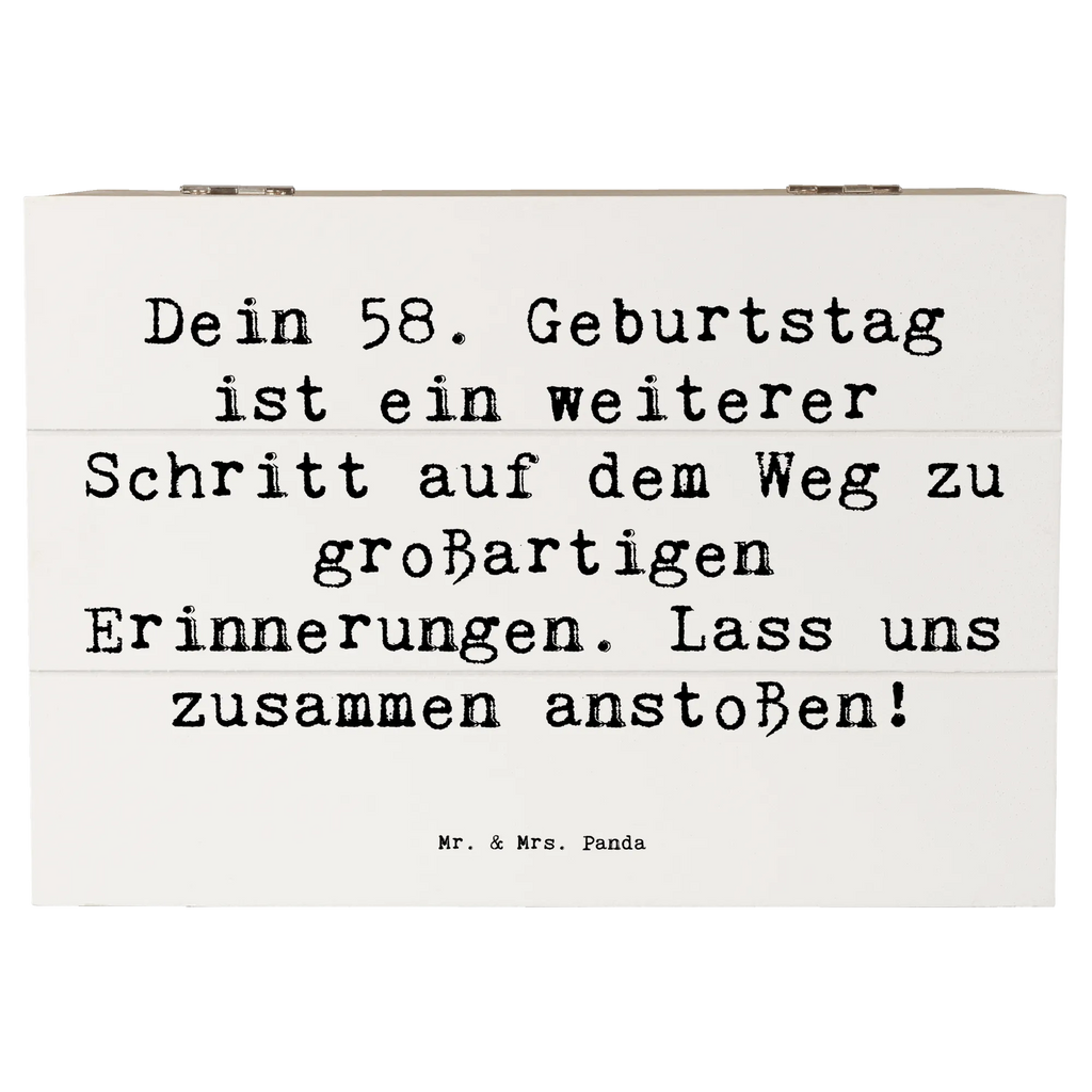 Holzkiste Spruch 58. Geburtstag Erinnerungen Erinnerungskiste, Geschenkdose, Geschenkbox, Schatzkiste, Truhe, XXL, Holzkiste, Kiste, Dekokiste, Schatulle, Aufbewahrungsbox, Erinnerungsbox, Geburtstag, Geburtstagsgeschenk, Geschenk