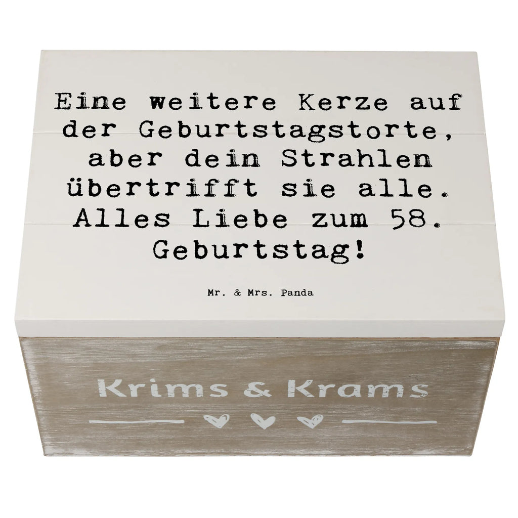 Holzkiste Spruch 58. Geburtstag Glanz Schatulle, Truhe, Dekokiste, Erinnerungskiste, Holzkiste, Schatzkiste, Erinnerungsbox, XXL, Aufbewahrungsbox, Geschenkbox, Geschenkdose, Kiste, Geburtstag, Geburtstagsgeschenk, Geschenk