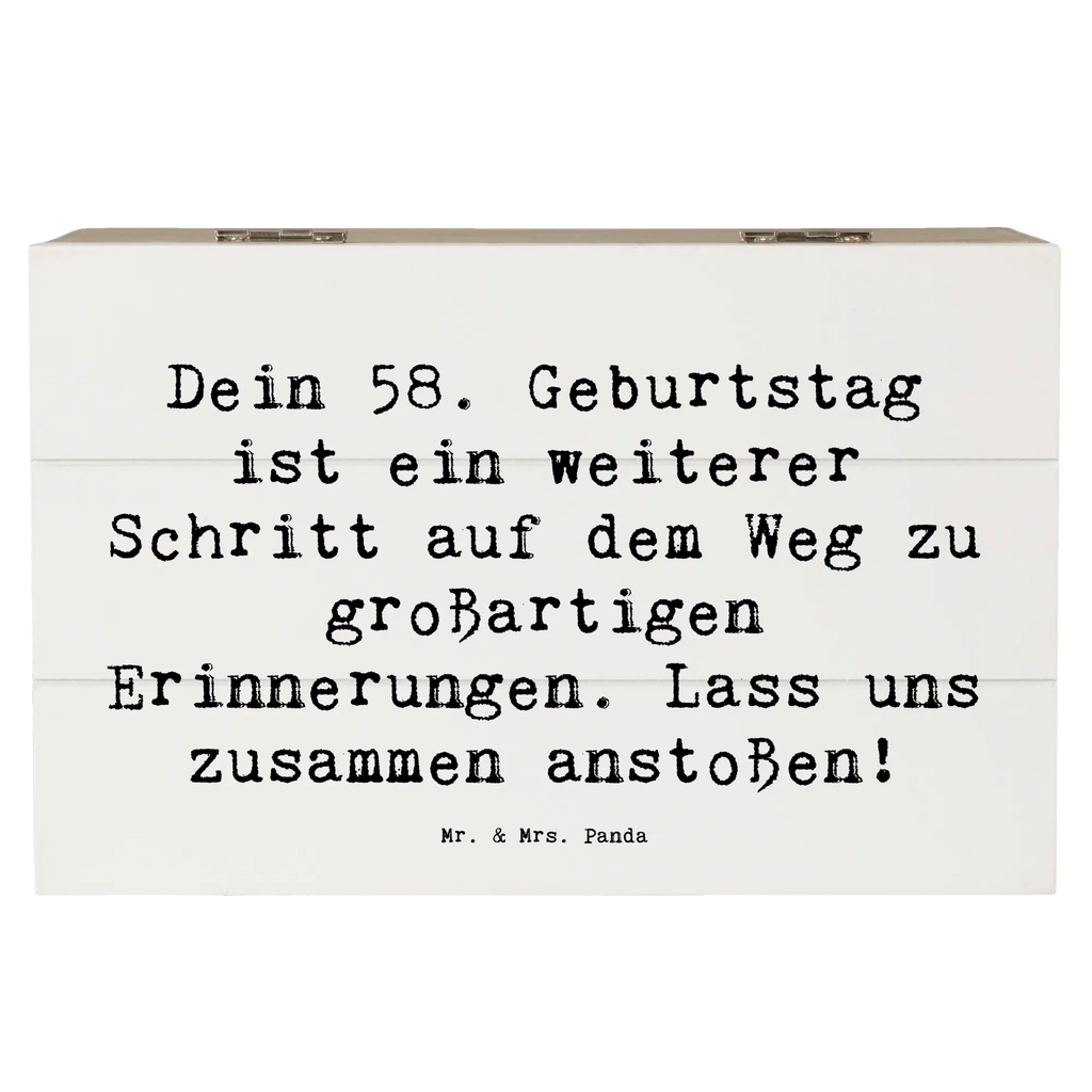 Holzkiste Spruch 58. Geburtstag Erinnerungen Erinnerungskiste, Geschenkdose, Geschenkbox, Schatzkiste, Truhe, XXL, Holzkiste, Kiste, Dekokiste, Schatulle, Aufbewahrungsbox, Erinnerungsbox, Geburtstag, Geburtstagsgeschenk, Geschenk