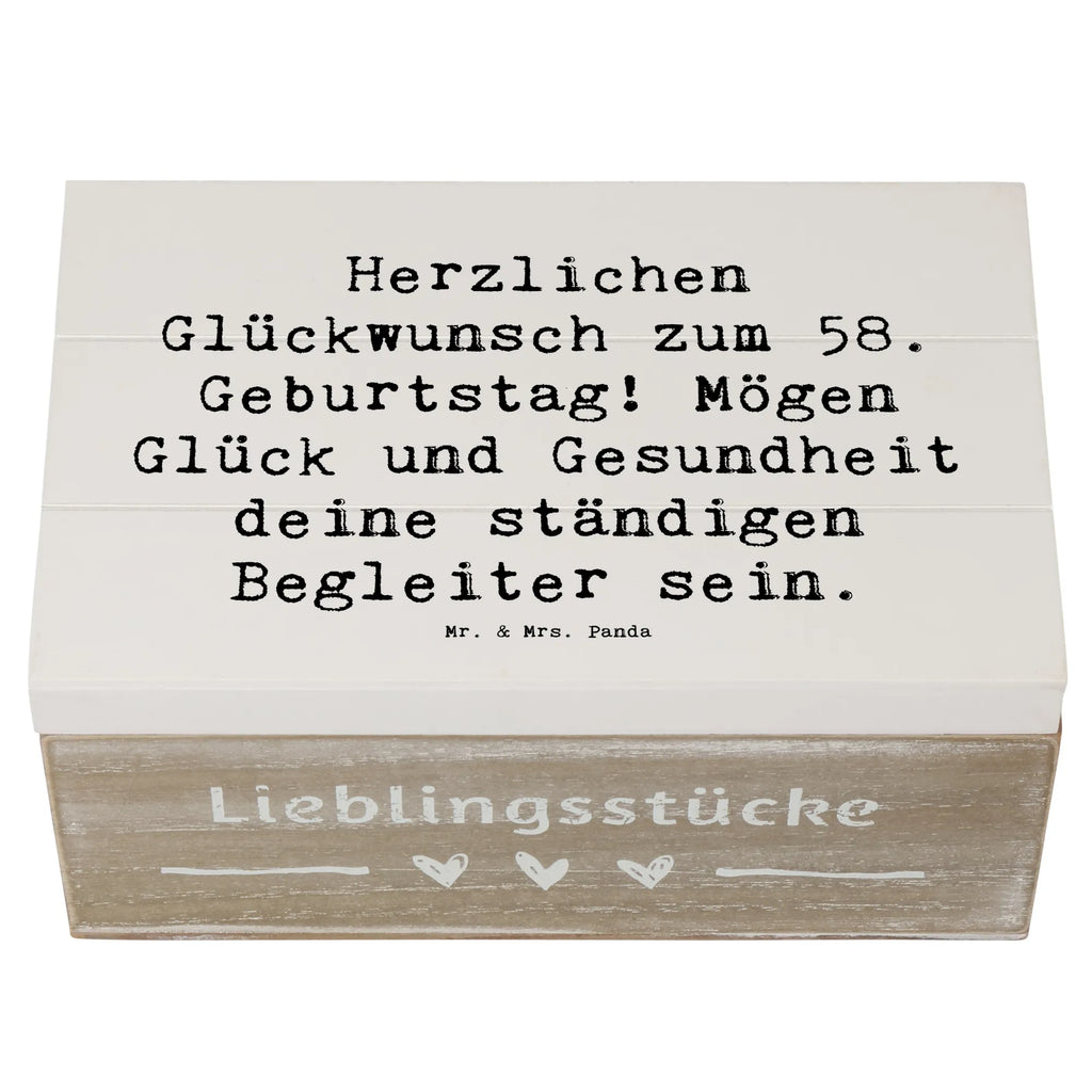 Holzkiste Spruch 58. Geburtstag Erinnerungsbox, Schatzkiste, Geschenkbox, Truhe, Holzkiste, Geschenkdose, Aufbewahrungsbox, Dekokiste, Schatulle, XXL, Erinnerungskiste, Kiste, Geburtstag, Geburtstagsgeschenk, Geschenk