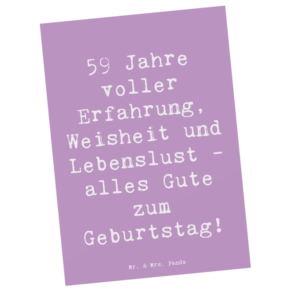 Postkarte Spruch 59. Geburtstag Geburtstagskarte, Ansichtskarte, Dankeskarte, Karte, Grußkarte, Einladungskarte, Geschenkkarte, Einladung, Postkarte, Einladung Geburtstag, Einladungskarten Geburtstag, Ansichtskarten, Geburtstag, Geburtstagsgeschenk, Geschenk
