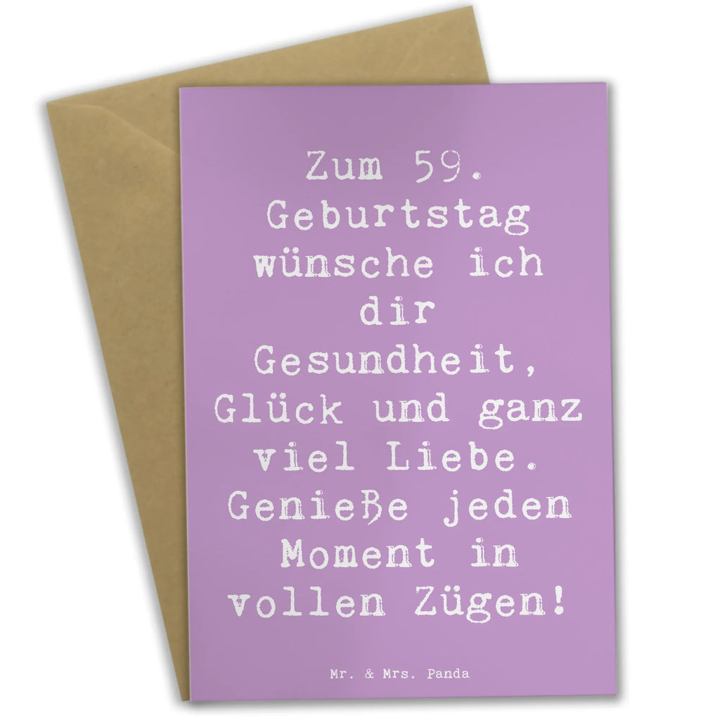Grußkarte Spruch 59. Geburtstag Hochzeitskarte, Geburtstagskarte, Ansichtskarten, Karte, Glückwunschkarte, Einladungskarte, Grußkarte, Klappkarte, Geburtstag, Geburtstagsgeschenk, Geschenk
