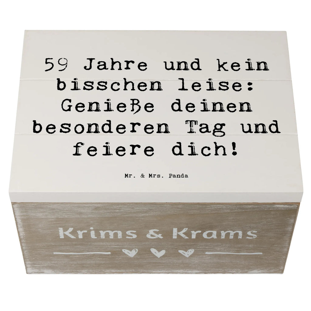 Holzkiste Spruch 59. Geburtstag Feier Aufbewahrungsbox, XXL, Erinnerungskiste, Truhe, Schatulle, Erinnerungsbox, Geschenkdose, Kiste, Dekokiste, Holzkiste, Geschenkbox, Schatzkiste, Geburtstag, Geburtstagsgeschenk, Geschenk