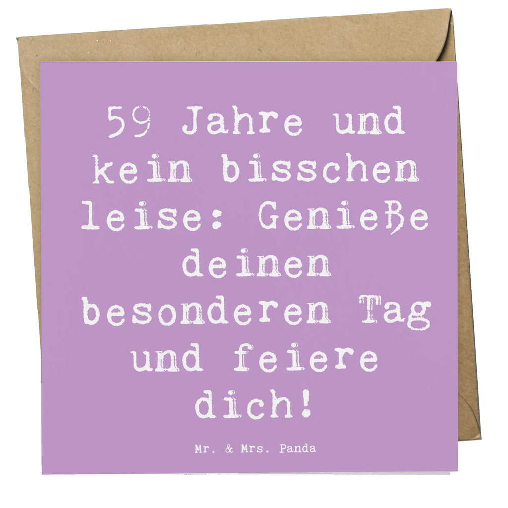 Deluxe Karte Spruch 59. Geburtstag Feier Geburtstagskarte, Einladungskarte, Hochwertige Grußkarte, Karte, Hochwertige Klappkarte, Klappkarte, Glückwunschkarte, Grußkarte, Hochzeitskarte, Geburtstag, Geburtstagsgeschenk, Geschenk
