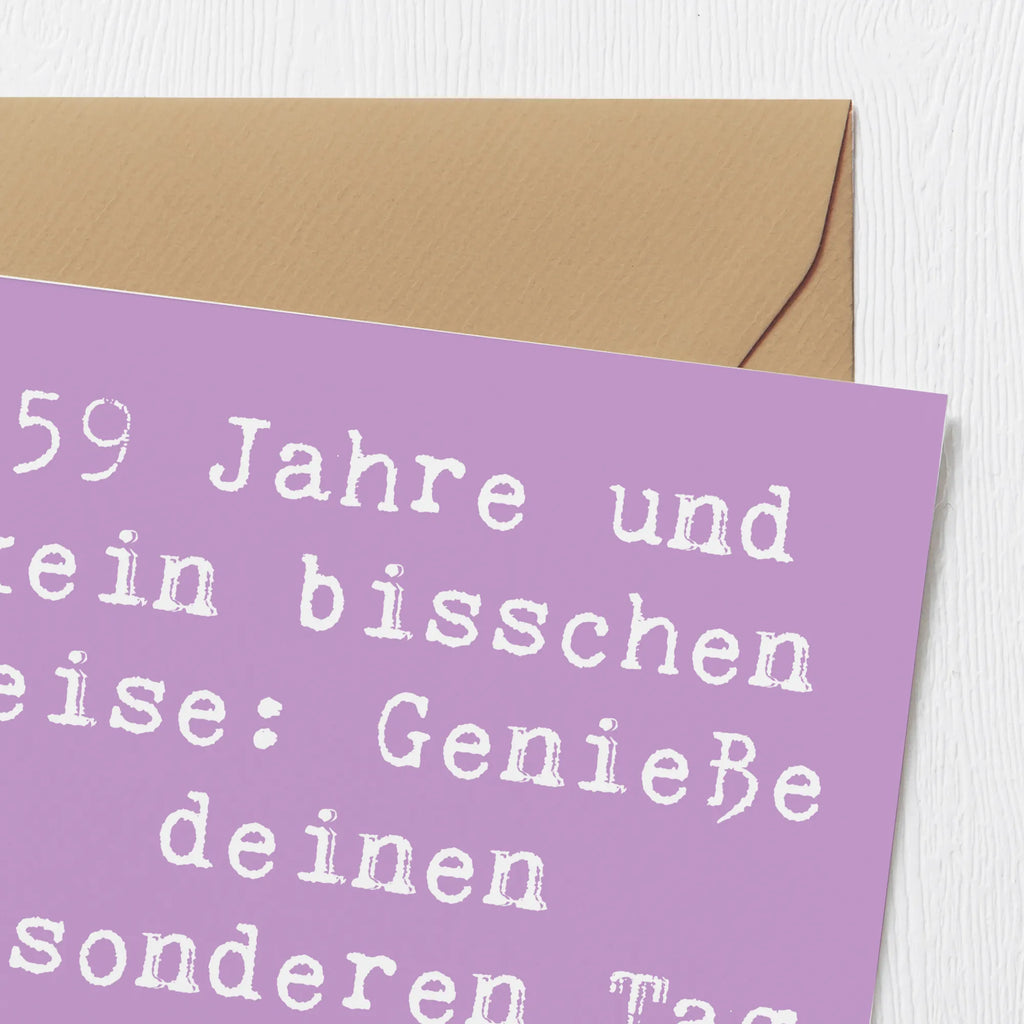 Deluxe Karte Spruch 59. Geburtstag Feier Geburtstagskarte, Einladungskarte, Hochwertige Grußkarte, Karte, Hochwertige Klappkarte, Klappkarte, Glückwunschkarte, Grußkarte, Hochzeitskarte, Geburtstag, Geburtstagsgeschenk, Geschenk