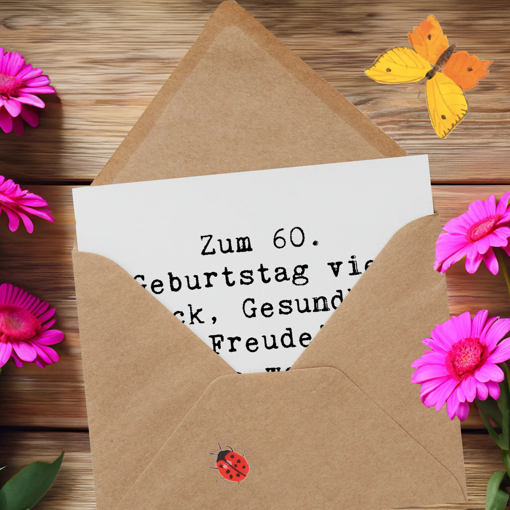 Deluxe Card Saying Zum 60. Geburtstag viel Glück, Gesundheit und Freude! Auf viele weitere Jahre voller Lachen und Liebe. Hochwertige Klappkarte, Klappkarte, Karte, Glückwunschkarte, Geburtstagskarte, Grußkarte, Einladungskarte, Hochzeitskarte, Hochwertige Grußkarte, Geburtstag, Geburtstagsgeschenk, Geschenk