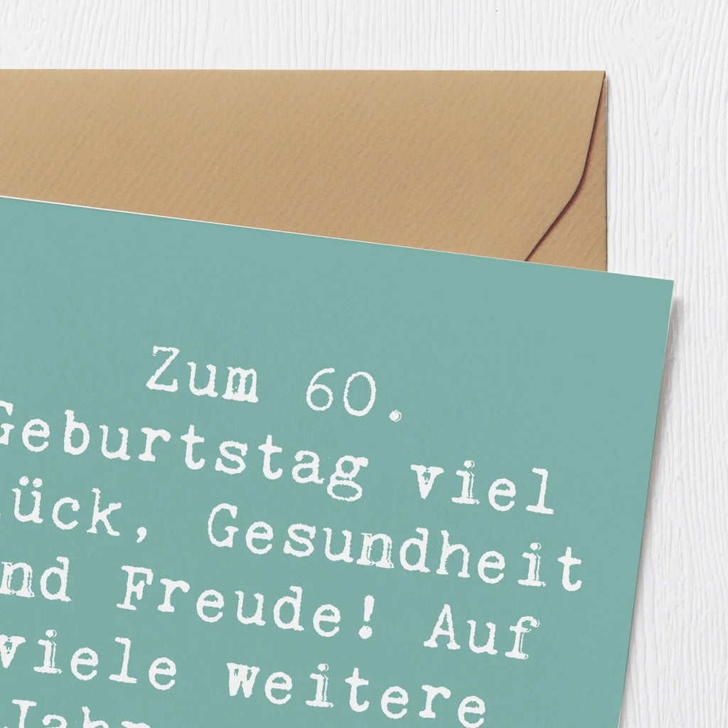 Deluxe Card Saying Zum 60. Geburtstag viel Glück, Gesundheit und Freude! Auf viele weitere Jahre voller Lachen und Liebe. Hochwertige Klappkarte, Klappkarte, Karte, Glückwunschkarte, Geburtstagskarte, Grußkarte, Einladungskarte, Hochzeitskarte, Hochwertige Grußkarte, Geburtstag, Geburtstagsgeschenk, Geschenk