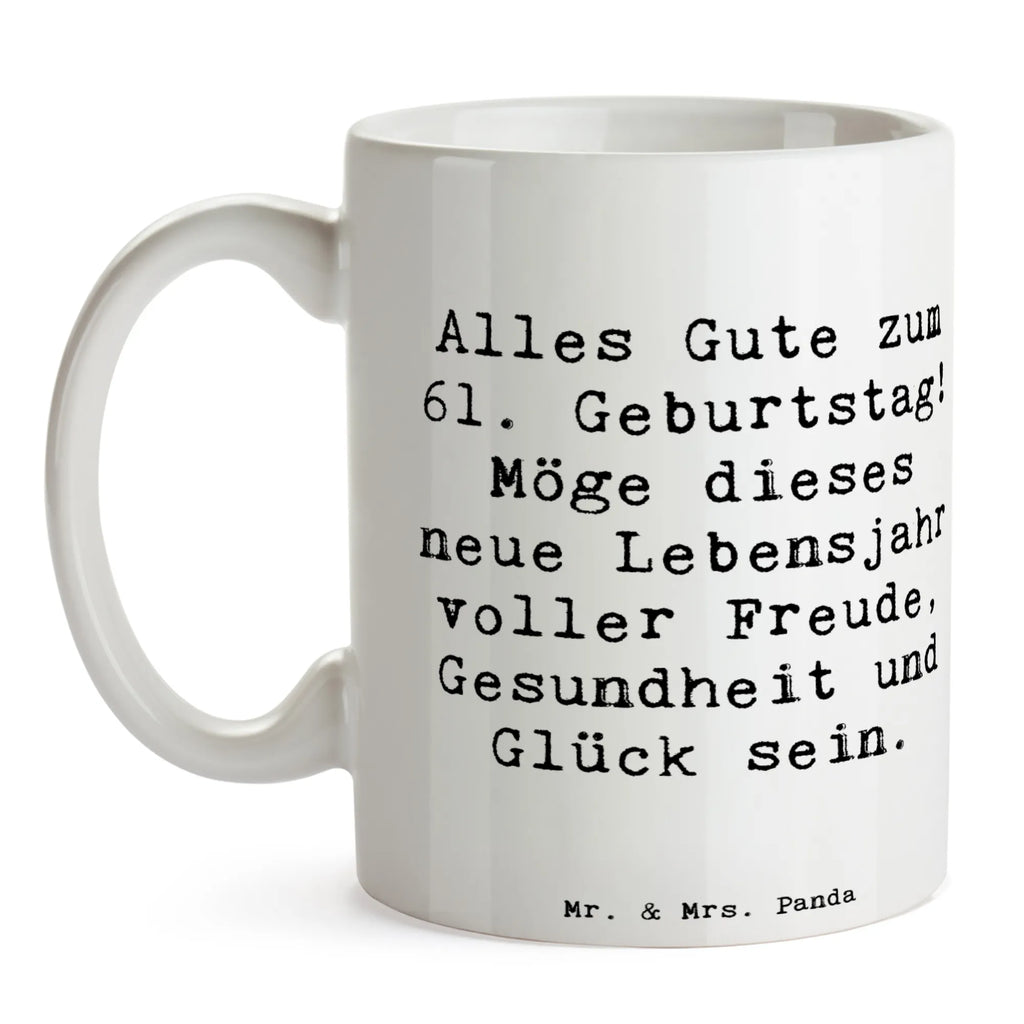 Mug Saying Alles Gute zum 61. Geburtstag! Möge dieses neue Lebensjahr voller Freude, Gesundheit und Glück sein. Teetasse, Bürotasse, Kaffeetasse, Keramiktasse, Tasse, Tasse mit Zitaten, Geschenktasse, Porzellantasse, Tasse mit Motiven, Geburtstag, Geburtstagsgeschenk, Geschenk