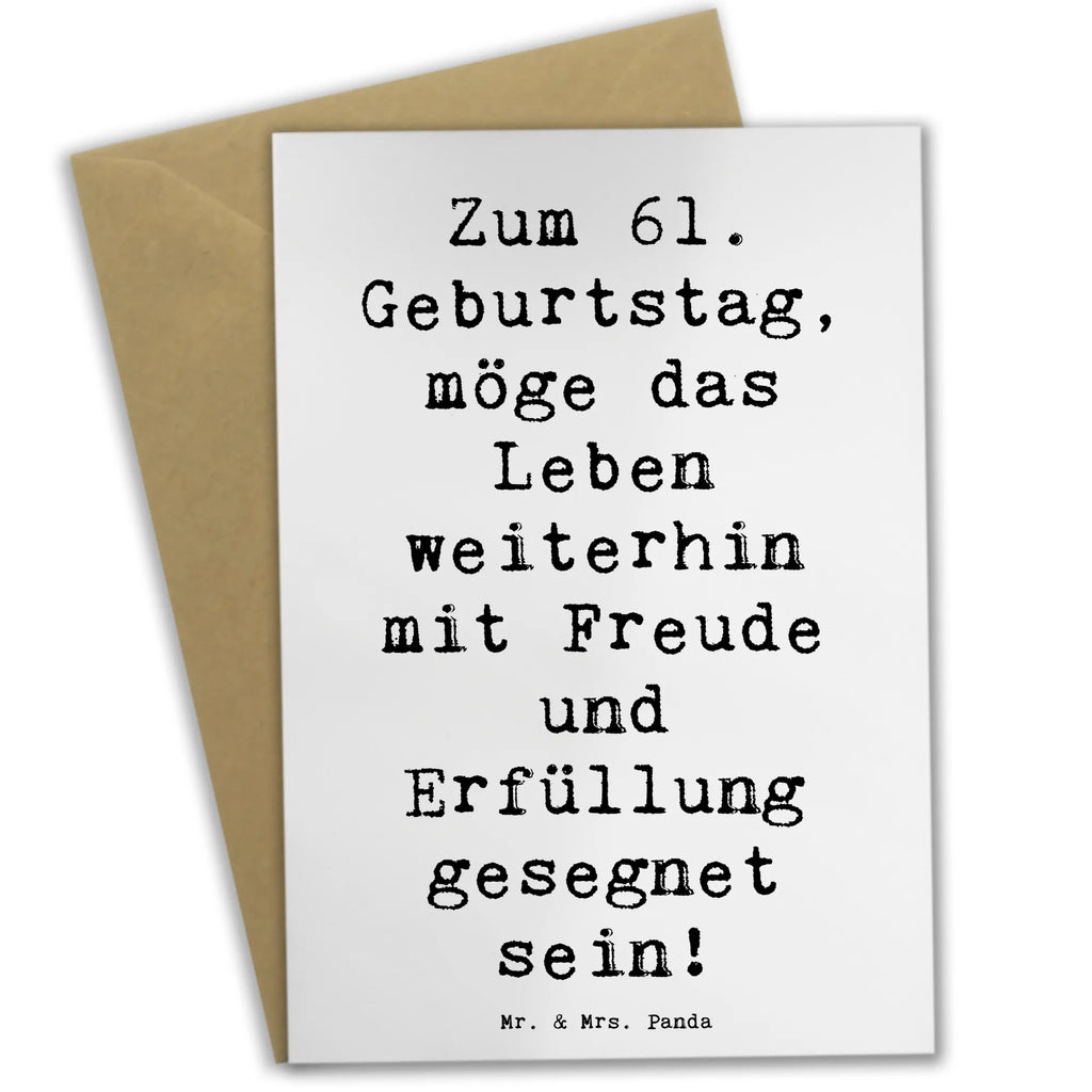 Grußkarte Spruch 61. Geburtstag Freude Klappkarte, Glückwunschkarte, Einladungskarte, Ansichtskarten, Geburtstagskarte, Grußkarte, Karte, Hochzeitskarte, Geburtstag, Geburtstagsgeschenk, Geschenk