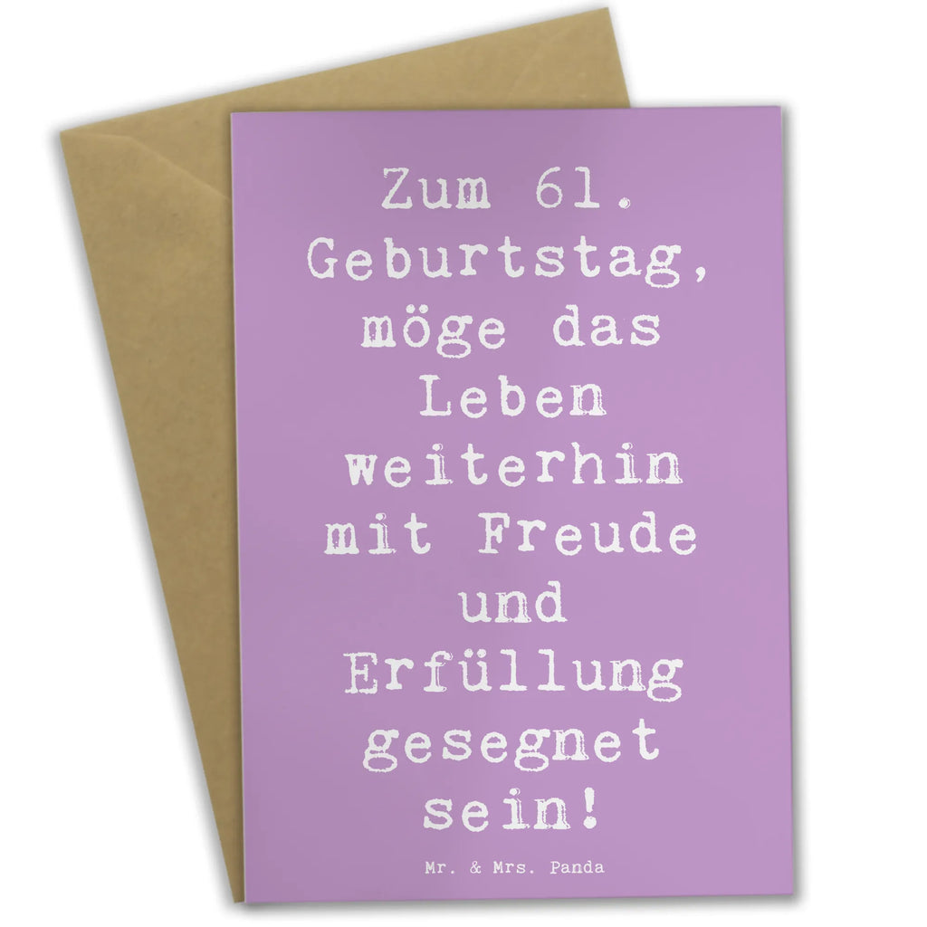 Grußkarte Spruch 61. Geburtstag Freude Klappkarte, Glückwunschkarte, Einladungskarte, Ansichtskarten, Geburtstagskarte, Grußkarte, Karte, Hochzeitskarte, Geburtstag, Geburtstagsgeschenk, Geschenk