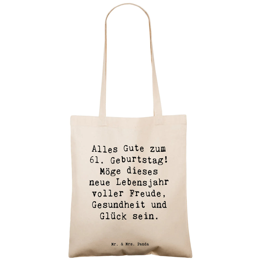 Tragetasche Spruch 61. Geburtstag Beuteltasche, Beutel, Einkaufstasche, Jutebeutel, Stoffbeutel, Tasche, Shopper, Umhängetasche, Strandtasche, Schultertasche, Stofftasche, Tragetasche, Badetasche, Jutetasche, Einkaufstüte, Laptoptasche, Geburtstag, Geburtstagsgeschenk, Geschenk